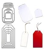 2pcs Hang Tag Die-Cuts, Embossing Metal Cutting Die Stencils for DIY Scrapbooking Card Bookmark Label Making Crafts Template Supplies (Silver)