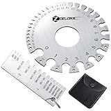ZeeDix Wire Gauge Measuring Tool (2 Pcs) - Round Dual Sided Metal Sheet Gage & Metal Sheet Thickness Gauge, Stainless Sheet Wire Size Chart & Welding Measurement Tool