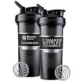 BlenderBottle Classic V2 Shaker Bottle Perfect for Protein Shakes and Pre Workout, 28-Ounce, Black, 2 Pack