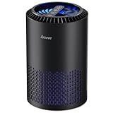 AROEVE Air Purifiers for Bedroom Home, Air Purifier For Smoke Pollen Dander Hair Smell Air Cleaner with Sleep Mode Speed Control For Bedroom Office, MK01- Black(Available for California)