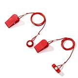 Sinbana 2pcs Universal Treadmill Magnetic Safety Keys, Red Emergency Stop Lock Clip with Strong Magnet Replacement Safety Switch for Most Running Machines & Home Gyms (2 Styles)