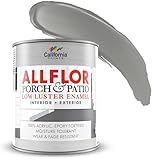 CALIFORNIA PAINTS ALLFLOR Porch, Patio and Floor Enamel Paint, Coast Guard Gray, 1 Quart, Extremely Durable Water-Based Formula, Ideal for Patios, Pool Decks, Basements & More