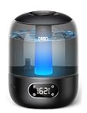 DREO Humidifiers for Bedroom, 3L Top Fill 30H & 26dB Quiet Runtime for Large Room, Cool Mist Ultrasonic Humidifier with Humidity Sensor, Night Light for Home, Baby, Nursery, Plants, 360° Nozzle, Black