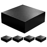 CECOBOX - Gift Boxes with Lids for Presents 6"x6"x2.75" - Matte, Collapsible Magnetic Closure Gift Box - Groomsmen & Bridesmaid Proposal Boxes, Wedding, PR, Birthdays, Holidays (Black Leatherette)
