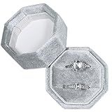 Vicoter Velvet Ring Box Ring Box 2 Slots Ring Gift Box Double Slots Octagon Ring Display Holder Case for Proposal Engagement Wedding CeremonyCeremony (Grey)