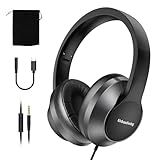 URBAN SWING W2 USB C Headphones Wired Over Ear, 3.5mm AUX Plus USB-C Adapter, Wired Headset with Mic, Sturdy 4.9ft Extra-Long Cable for Gaming Consoles, iPhone 16, iPad & Tablets, Foldable with Pouch