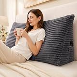 Zonamat Headboard Pillow Queen, Headboard Wedge Pillow, Dark Grey
