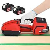 Flyrivergo Automatic Electric Strapping Machine with Long-Lasting 2x4000mAh Battery | 0.4-0.62" Width PP/PET Strapping Tool | Digital Display, Easy to Use for E-Commerce & Warehouse Packaging