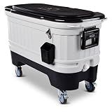 Igloo Party Bar 125 Qt Cooler with Wheels | Insulated Rolling Ice Chest | Light Gray