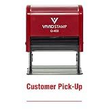 Customer Pick-up Self Inking Rubber Stamp (Red Ink) - X-Large (2 Pack)