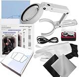 Flinduy Sports Cards Grading Kit, Card Centering Grading Tool, Sports Trading Cards Measuring Tools, LED detail observation aids