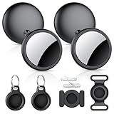 Air Tracker Tags-4 Pack, 2025 New [Apple MFi Certified], Bluetooth Tracker Work with Apple Find My (iOS Only), Replaceable Battery Last 2 Years,Item Finder for Luggage/Key/Suitcase,with Diverse Holder