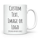 HomeBee Personalized Coffee Mug | Custom Photo Text and Logo Ceramic Mug | Customized 11 Oz Tea Cup for Men & Women | Unique Gift Idea - Taza Personalizadas Design with Picture or Message | White