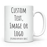 HomeBee Personalized Coffee Mug | Custom Photo Text and Logo Ceramic Mug | Customized 11 Oz Tea Cup for Men & Women | Unique Gift Idea - Taza Personalizadas Design with Picture or Message | White