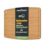 Keechee Dishwasher Safe Bamboo Cutting Board, Lightweight & Durable Wood Cutting Board, Reversible with Juice Groove, Easy to Store & Clean, Ideal Kitchen Gift for Home Cooks