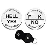 WIRNGF Decision Coin Keychain for Men Women Portable Yes No Choice Coin with Keyring Decision Maker Gift Funny Gifts for Friend Coworker Couple Valentines Day Gifts for Him Her Husband Wife