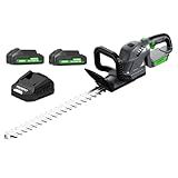 20-Inch Cordless Hedge Trimmer, Electric Handheld Bush Trimmer, 180° Rotatable Handle, with 2pack Battery and Charger (WHT52)