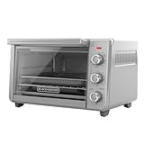 BLACK+DECKER Crisp 'N Bake Air Fryer Countertop Convection Toaster Oven, Large Capacity, 6-Slice, 5-in-1, Fits 12” Pizza, 60-Min Timer, Bake, Broil, Air Fry, Toast, Keep Warm, Stainless Steel