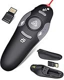 Wireless Presentation Clicker for PowerPoint Presentations, USB Dongle Presenter Remote with Laser Pointer Slide Clickers for Mac/Windows/Linux, Computer/Laptop, Google Slide/PPT/Keynote