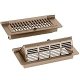 2-in-1 Vent Deflector & Floor Vent Covers, Floor Register 4x10, 2 Pack Adjustable Heat Air Vent Deflectors, Vent Covers for Home Floor, Office, Ceiling, Tool-Free Installation (Brown)