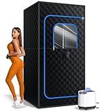 pikulLA Sauna Box, Portable Sauna for Home, Personal Portable Steam Sauna Tent with 1200W 3L Steamer Heater, 15 Levels, Remote Control, Foldable Chair, Cozy Big Size 36 * 36 * 71 inches