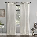 Archaeo - 56538 Washed 100% Cotton Twist Tab Curtain, 52" x 95" Panel, Cream