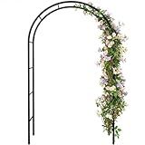 Galvanized Metal Garden Arbor,7.6ft H x 4.6ft W,Rust-Resistant Heavy-Duty Garden Arch Trellis for Climbing Plants Vines Roses, Ideal for Weddings, Bridal Events, Halloween, Christmas & Outdoor Decor