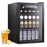Electactic 26 Bottle Wine Cooler, 95 Cans Beverage Refrigerator, 2.6 cu.ft Drink Fridge Digital Temperature Control for Beer, Soda,Water, Drink Cooler for Home Office Bar