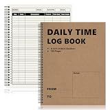 1 Pcs Daily Time Sheet Log Book Spiral 120 Pages 8.5x11 Inch Binder Work Hours Log Book Payroll Record Book Timesheet logbook Daily Journal Weekly Time Sheet Book for Small Business Office (1)