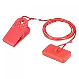 uxcell Fitness Magnet Key, 46x28mm Rectangle Shell, 15mm Dia. Magnet Safety Lock for Most Treadmill, Red