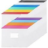 EOOUT 36pcs Plastic Envelopes Poly Zip Envelope Clear Zipper Pouches File Folders, A4, Letter Size, 11 Colors, for School and Office Supplies