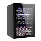 EUHOMY 45 Bottle Wine Cooler Refrigerator, Small Wine Fridge for Red, White and Champagne, 4.5 Cu.ft Mini Fridge with Adjust Temperature, Black