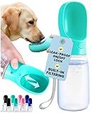MalsiPree Portable Dog Water Bottle - 19 Oz, Blue - Leak-Proof Water Bowl Dispenser with Lock for Hiking, Travel & On-The-Go