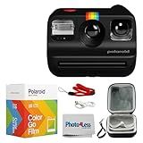 Polaroid Go Generation 2 Instant Film mini Camera (Black) Bundled with Polaroid GO Color Film Double Pack, Hard Carrying Case, Lens Cleaning Cloth
