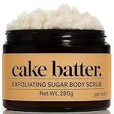 Cake Batter Sugar Body Scrub – Sweet Vanilla & Caramel Notes -Exfoliating & Moisturizing Body Polish for Smooth, Glowing Skin – Gently Removes Dead Skin & Dryness – Infused with Natural Oils