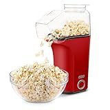 DASH Hot Air Popcorn Popper Maker with Measuring Cup to Portion Popping Corn Kernels + Melt Butter, 16 Cups - Red