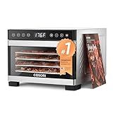 COSORI Food Dehydrator for Jerky, 176°F Temperature Control, 5 Stainless Steel Trays Dryer Machine, 4 Presets, 48H Timer, for Dog Treats, Meat, Fruit, Veggies, Snacks, Bright-Silver