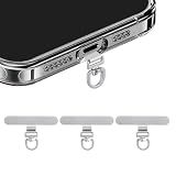 360° Rotating Stainless Steel Phone Tether Tab (Silvery 3-Pack) - Universal for iPhone & Other Phones (Fits Wristbands/Necklaces/Crossbody Straps)