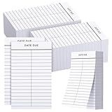 Faccito 500 Pcs Peel and Stick Date Due Slips, Library Due Date Cards 3 x 5 Inches Library Card Pockets for Book Checkouts School Nursery Classroom Supplies, 2 Columns