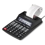 Amazon Basics Printing Calculator with 12-Digit LCD Display, Adding Machine with Thermal Print Out for Business & Tax, Desktop, Black