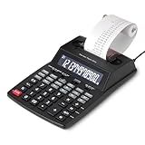 Amazon Basics Printing Calculator with 12-Digit LCD Display, Adding Machine with Tape Print Out for Business & Tax, Desktop and Palm, Black
