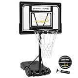DEBERG Swimming Pool Basketball Hoop Set Height-Adjustable Portable Pool Basketball Hoop Poolside with Shatterproof Backboard and Stainless Steel Rim/Bracket, Includes a Ball and Air Pump