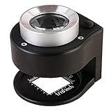 Amoper 30X Loupe Magnifier with 6 Light, Desktop Portable Metal Magnifier Folding Scale Sewing Magnifying Glass for Textile Optical Jewelry Tool Coins Currency (Black)