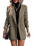 Mina Self Business Casual Outfits for Women 2025 Tops Brown Work Clothes Thanksgiving Office Professional Womens Suit Clothing Interview Attire Corporate Outfit Women's Blazers Jackets Blazer Jacket