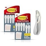 Command Cord Bundlers, Damage-Free Hanging Cord Organizer, No Tools Required for Hanging Electrical Cables, 12 Gray Bundlers and 24 Command Strips