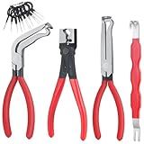 4 Pieces Electrical Disconnect Pliers for Cars, Automotive Electrical Plug with 8 Pcs Terminal Removal Tools, Connector Disconnect Tool and Connector Separator and Hose Clamp Pliers