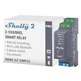 Shelly Pro 2 | Wi-Fi & LAN, 2-Channel Smart Relay | Home & Facility Automation | Compatible with Alexa & Google Home | iOS Android App | Lights Automation | Controller for Motorized Valve