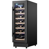 Vushine 12 Inch Wine Cooler Refrigerator, 21 Bottles Wine Fridge Small with Glass Door Built-in or Freestanding, Skinny Wine Fridge Compressor Quick Cooling&Low Noise-Kitchen Bar Office