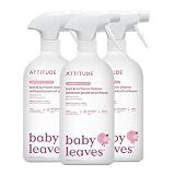 ATTITUDE Baby & Kids Toy Cleaner Spray, EWG Verified, Multi-Surface Cleaner for Toys, High Chairs & Play Areas, Naturally Derived, Vegan, Unscented, 27.1 Fl Oz (Pack of 3)