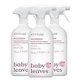 ATTITUDE Baby & Kids Toy Cleaner Spray, EWG Verified, Multi-Surface Cleaner for Toys, High Chairs & Play Areas, Naturally Derived, Vegan, Unscented, 27.1 Fl Oz (Pack of 3)